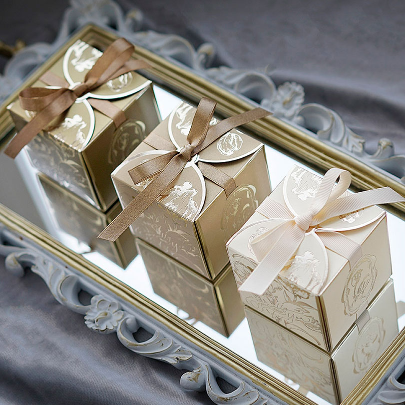 Wedding Favor Box - Cajas de regalo de papel cuadradas