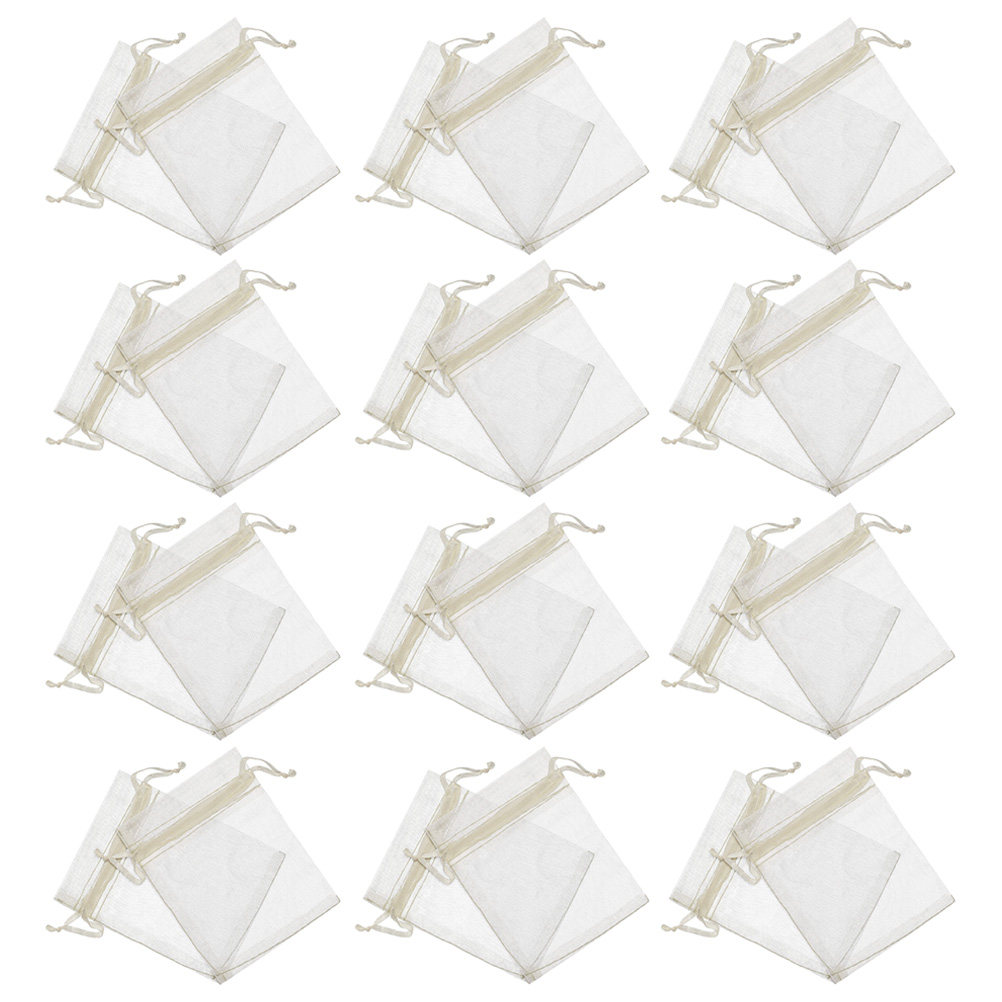 Wedding Supply In Bulk - 100 Bolsas de Organza Transparentes con