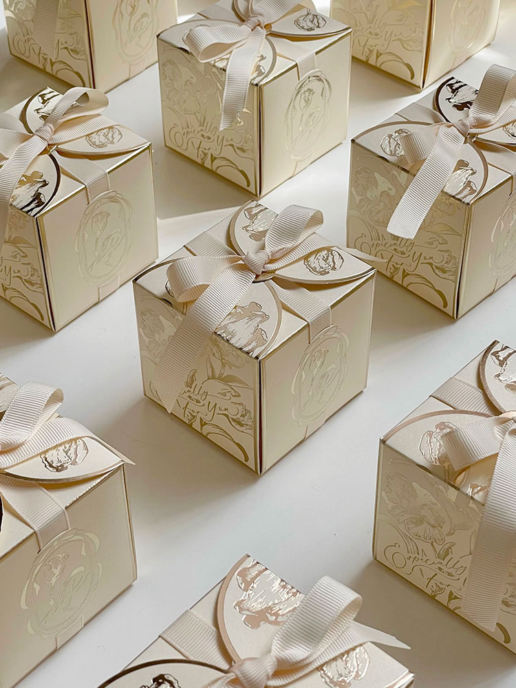 Cajas de regalo de papel cuadr - Wedding Favor Box reseña y precio