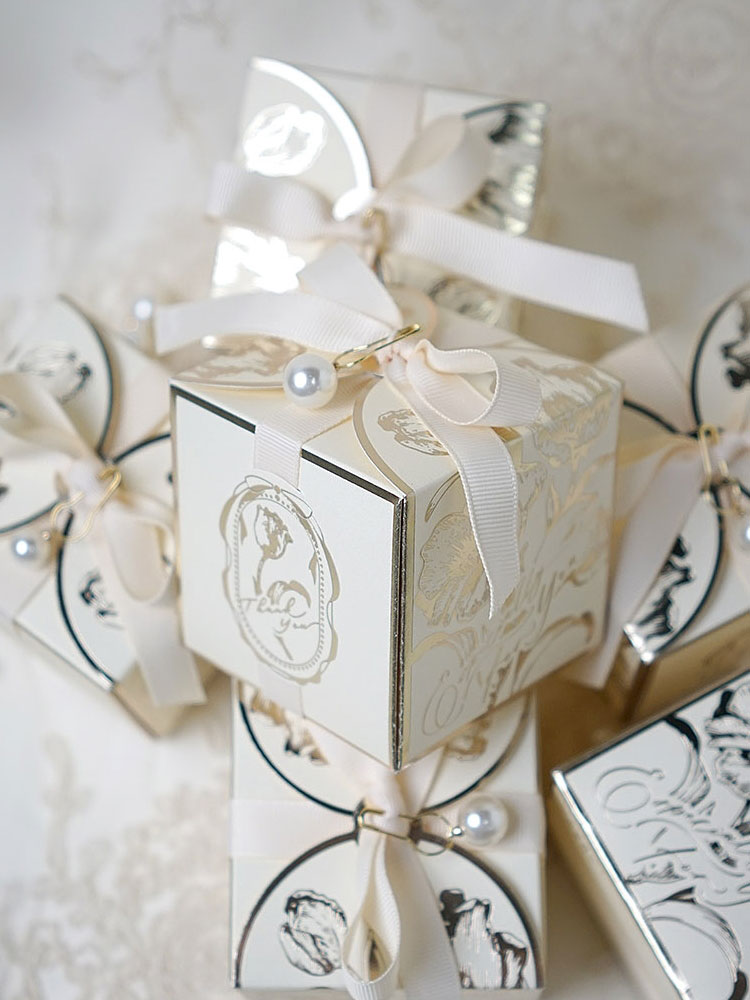 Cajas de regalo de papel cuadr - Wedding Favor Box reseña y precio